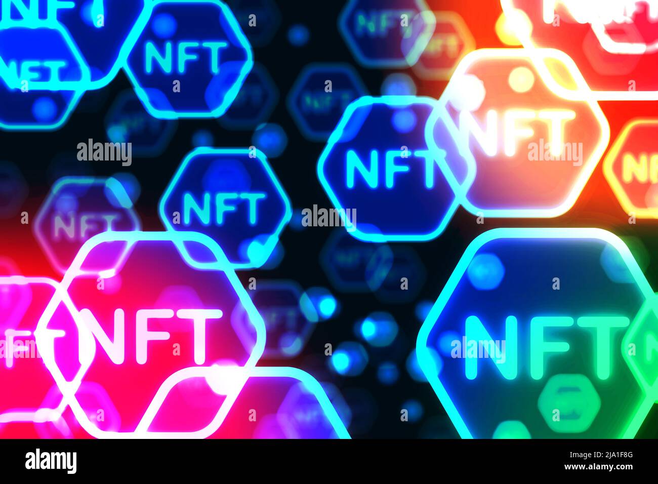 NFT-Blockchain Stockfoto