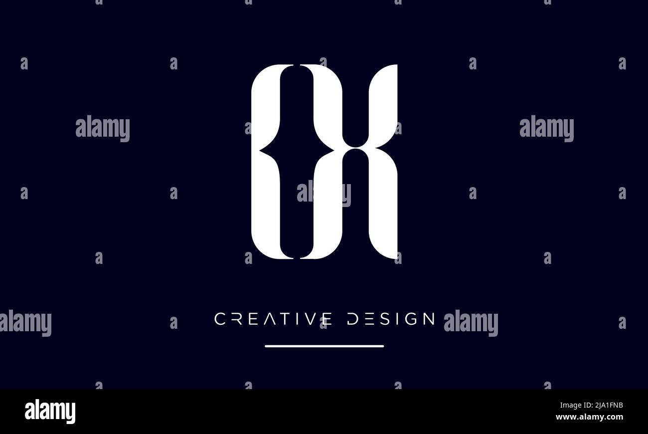 Alphabet Buchstaben OX oder XO Logo Monogramm Stock Vektor