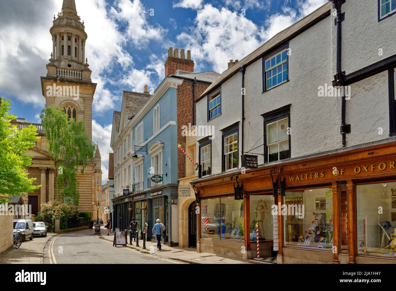 OXFORD STADT ENGLAND TURL STRASSE MIT BLICK AUF ALLE HEILIGEN KIRCHE BIBLIOTHEK DES LINCOLN COLLEGE Stockfoto