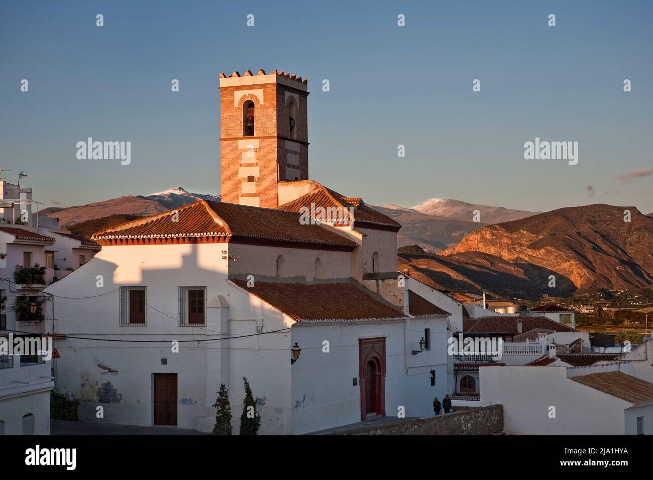 Maria vom Rosenkranz Pfarrkirche 16. Jahrhundert Mudehar-Stil Salobrena, Spanien Stockfoto