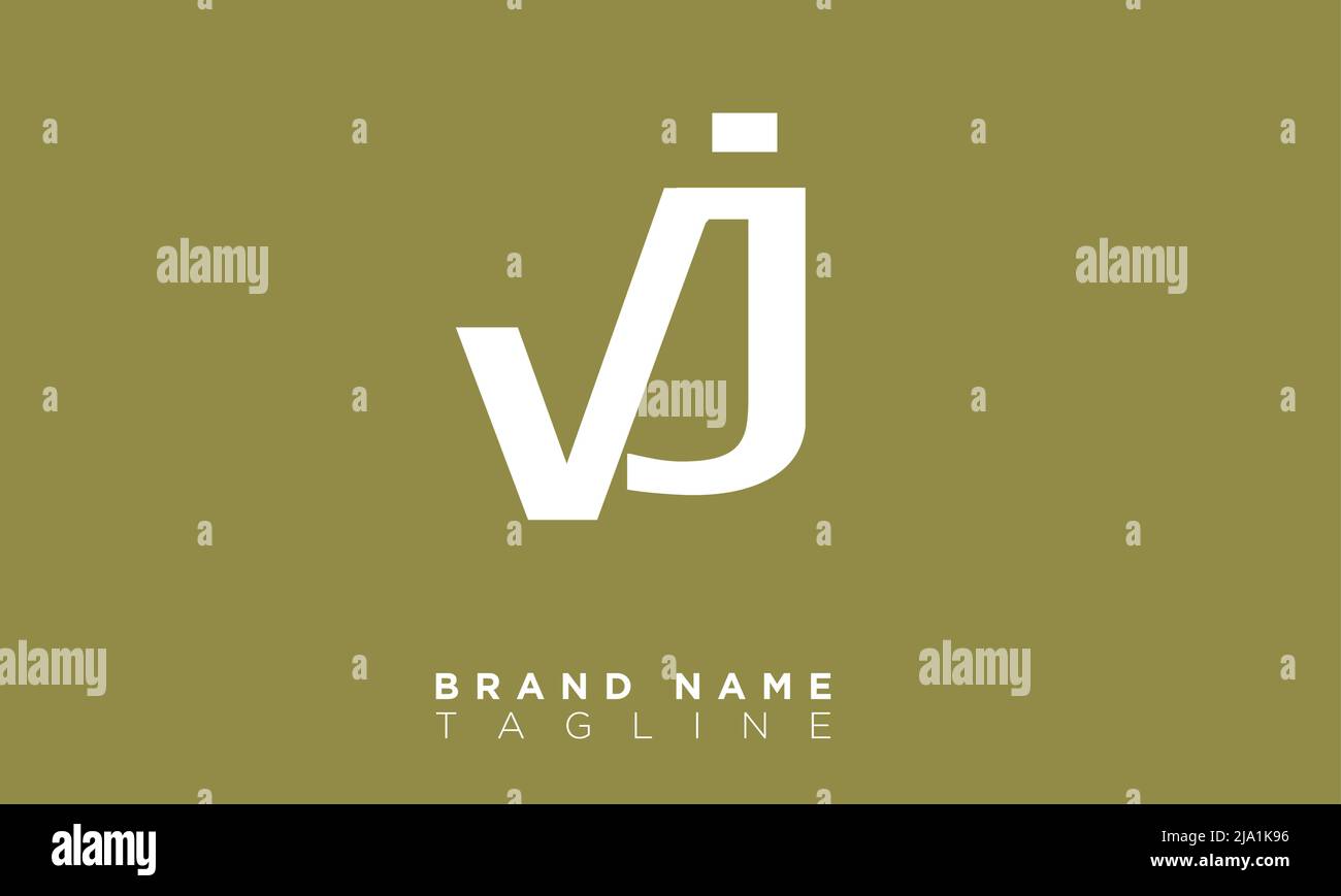 Buchstabenbuchstaben Initialen Monogramm-Logo VJ, JV, V und J Stock Vektor