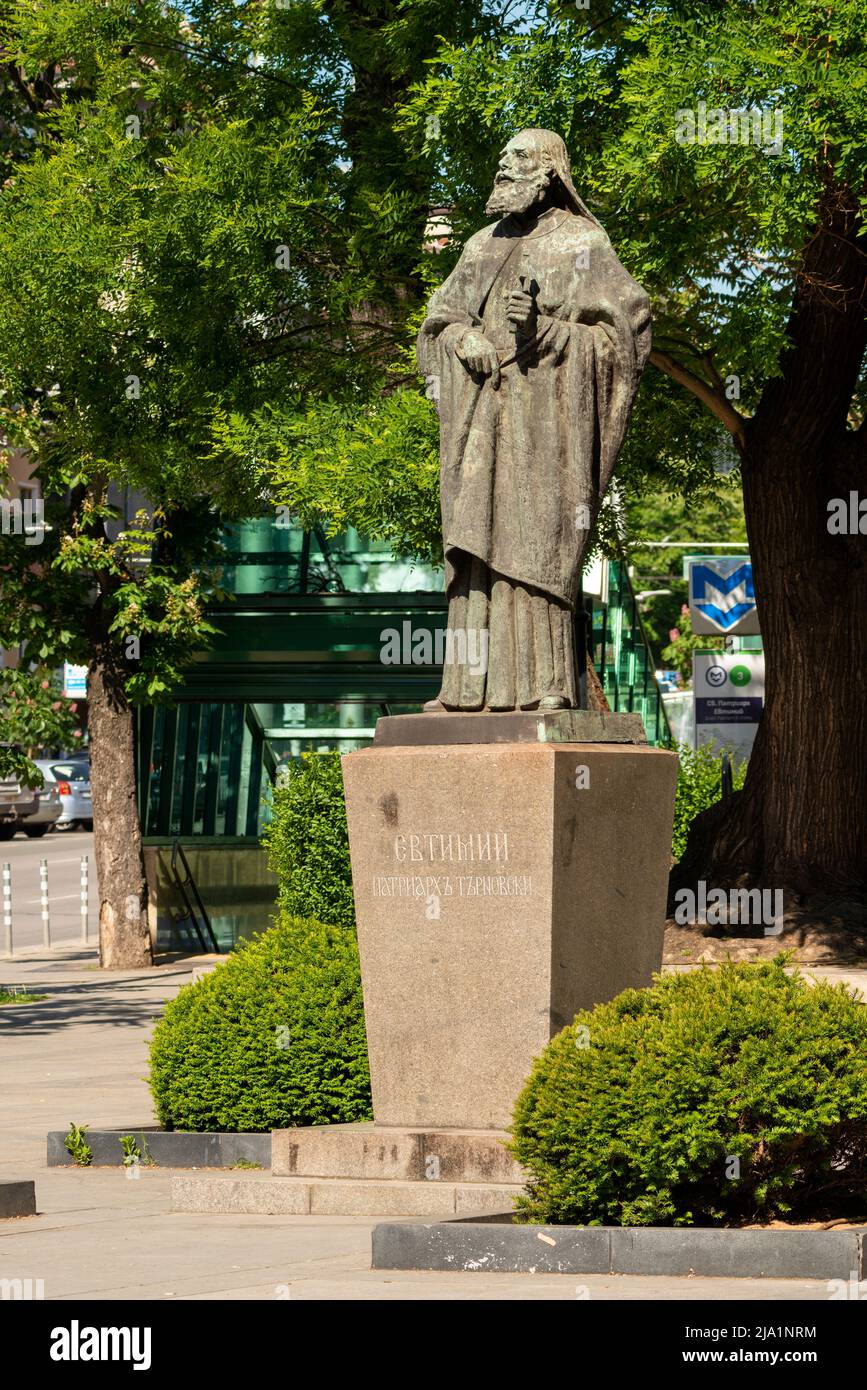 Statue des Patriarchen Evtimiy in Sofia, Bulgarien, Osteuropa, Balkan, EU Stockfoto