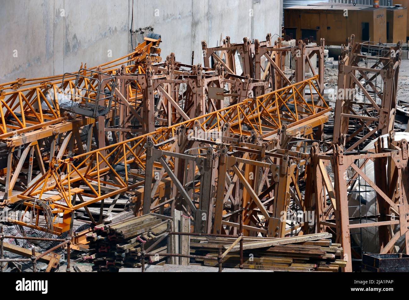 Stahl- und Eisenindustrie, Bauproduktion unterstützendes Material Stockfoto