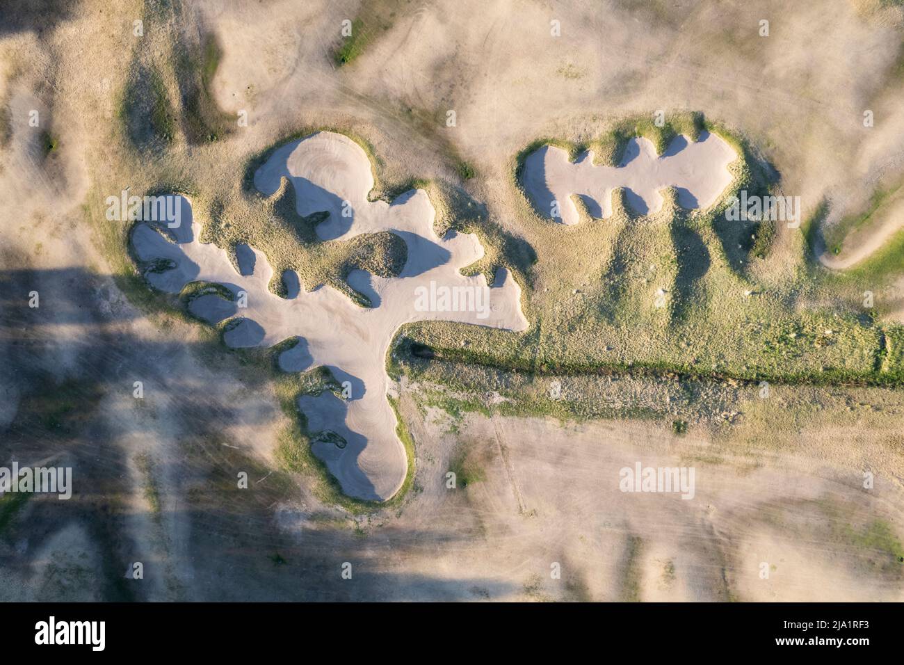 Ein Golfplatz von oben Stockfoto