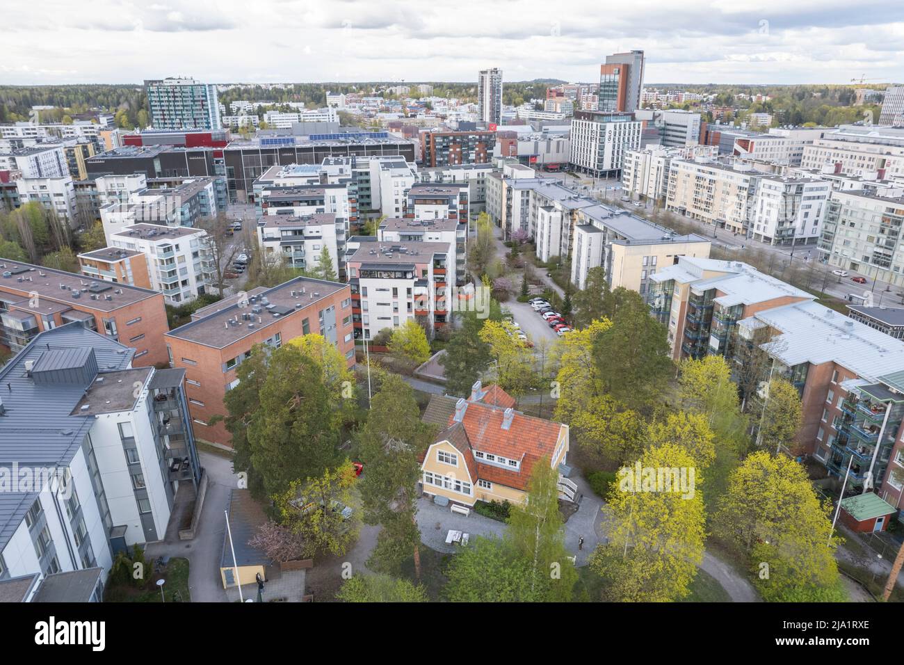 Helsinki, Finnland Nachbarschaft von oben Stockfoto