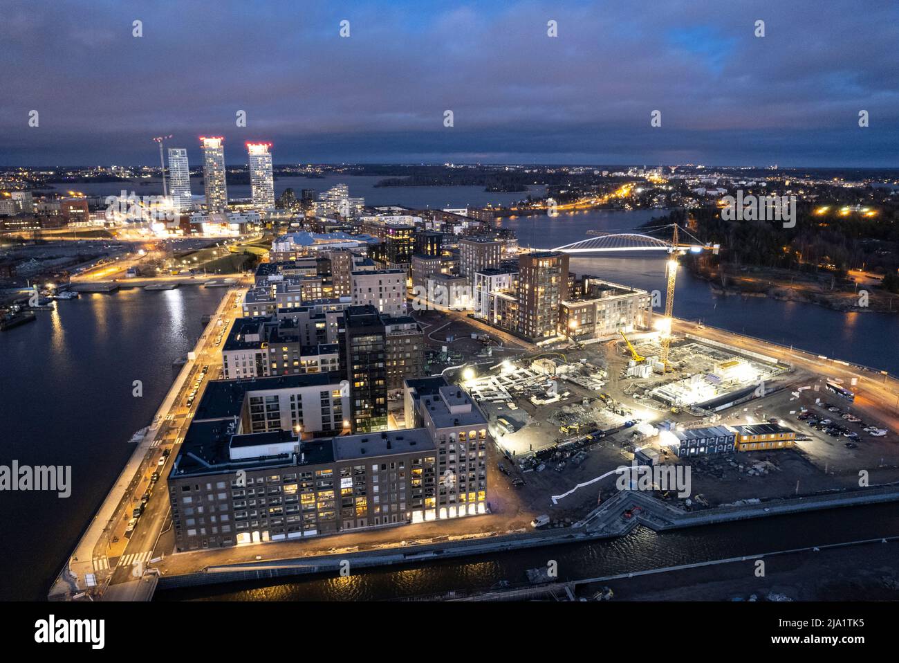 Helsinki, Finnland Nachbarschaft von oben Stockfoto