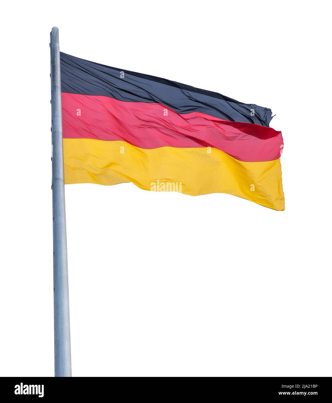 Isolierte deutsche Flagge auf Einem Pole Stockfoto