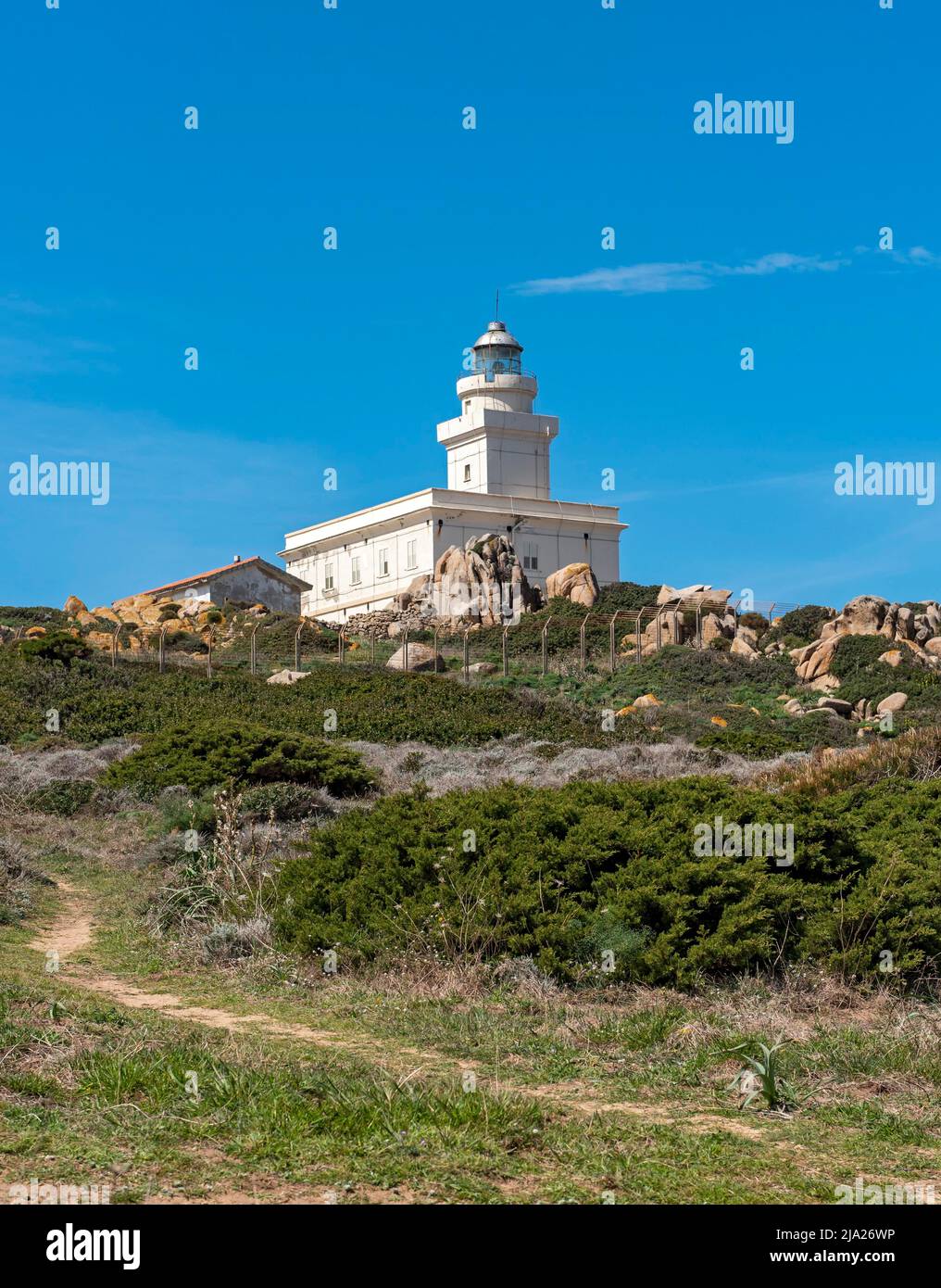 Leuchtturm Capo Testa, Sardinien, Italien Stockfoto