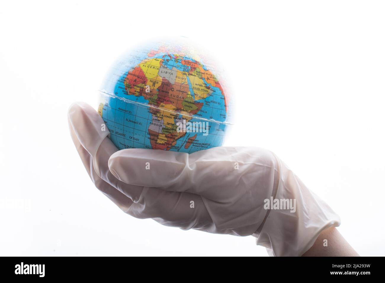 Umweltschutz, retten Planeten, Frieden, Krankheit und Virus zu schützen Konzept Stockfoto