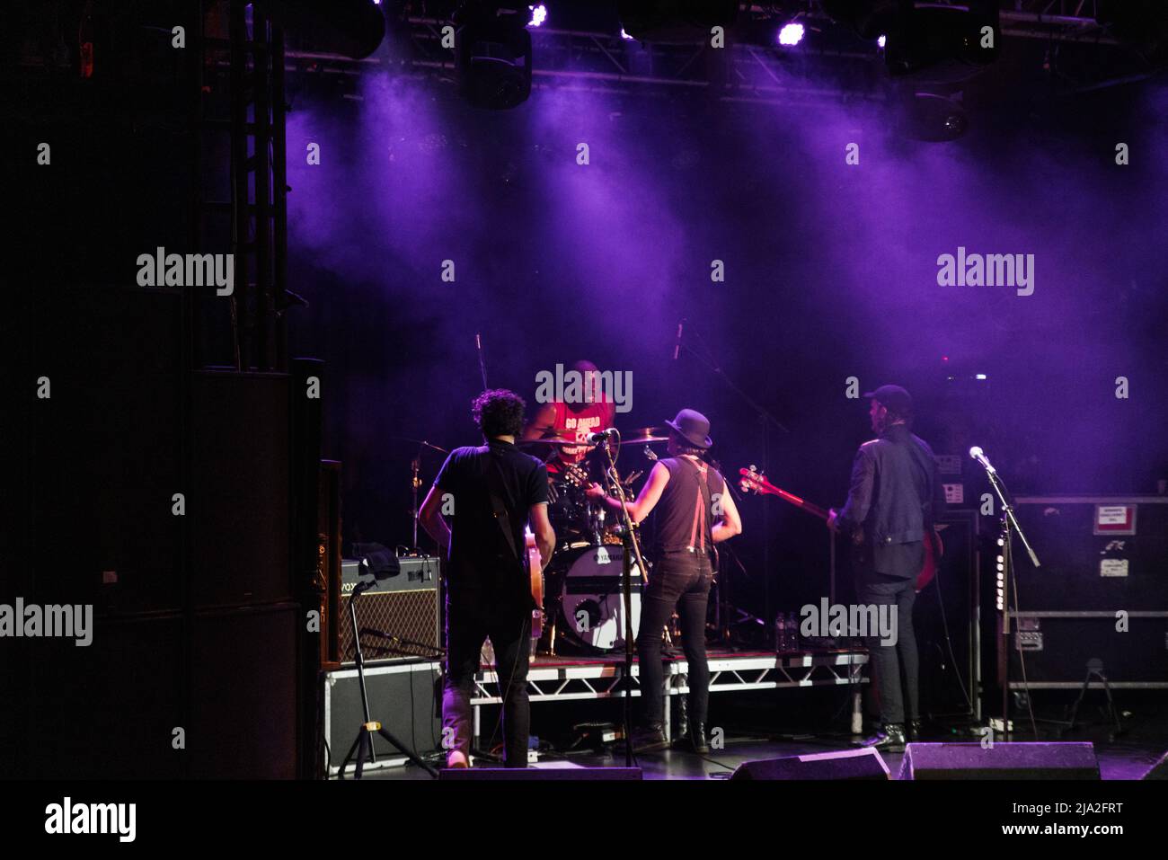 London, England, 26.. Mai 2022, Carl Barât, Gary Powell, Anthony Rossomando & Jamie Reynolds gehen auf die Bühne, um 16 Jahre seit dem Originalalbum Nigel R Glasgow/Alamy Live News zu chamotieren Stockfoto