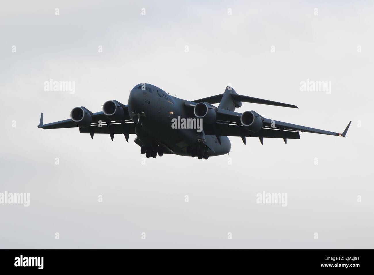 177705, eine Boeing CC-177A Globemaster, betrieben von der Royal Canadian Air Force am Prestwick Airport in Ayrshire, Schottland. Stockfoto