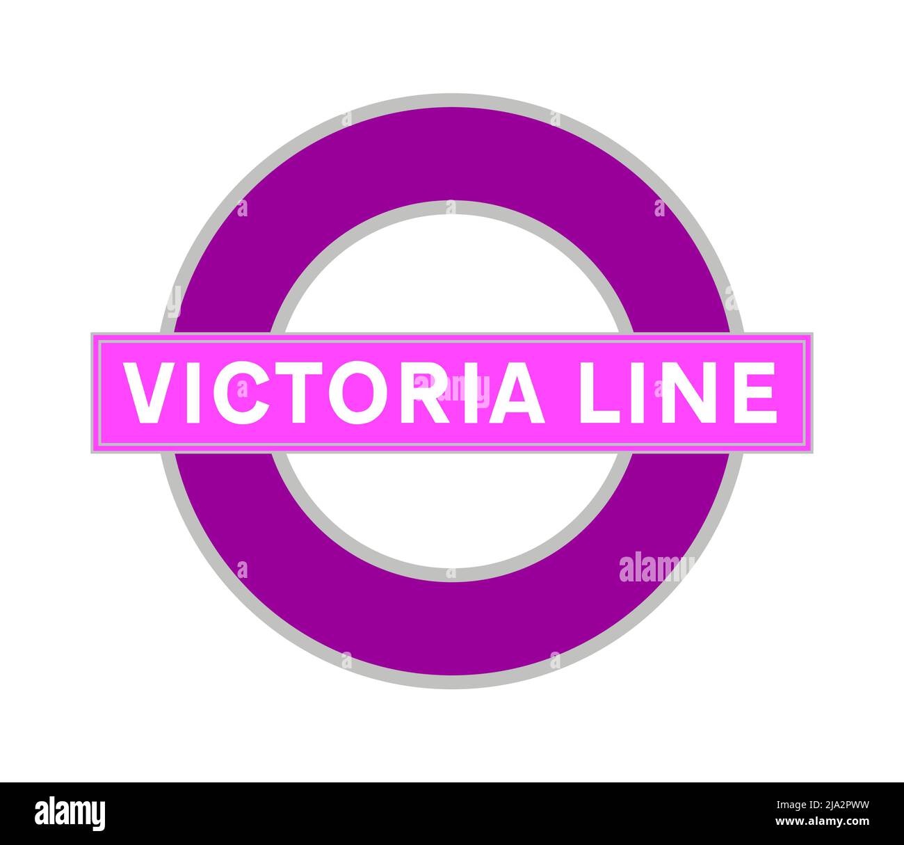 Victoria Line unterirdische Schildervektordarstellung auf weißem Hintergrund. Stock Vektor