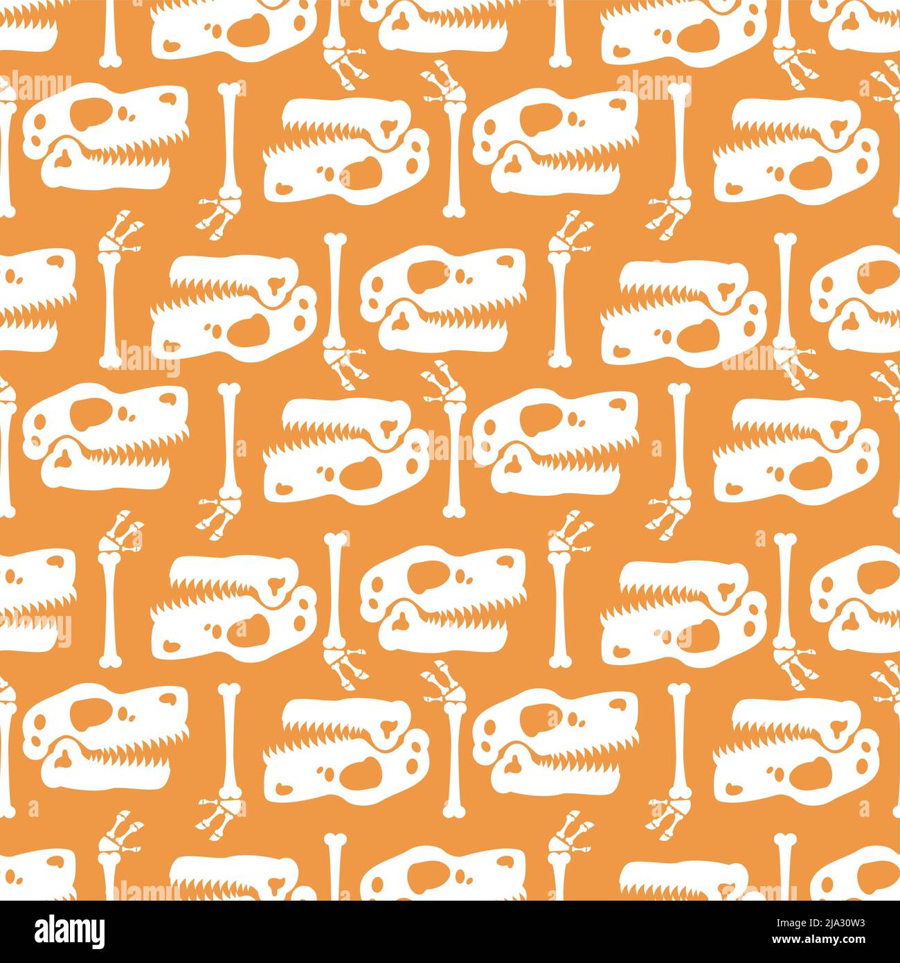Dinosaurier Schädel Muster nahtlos. Der Schädel des Tyrannosaurus rex Hintergrund. t-rex Knochenstruktur Stock Vektor