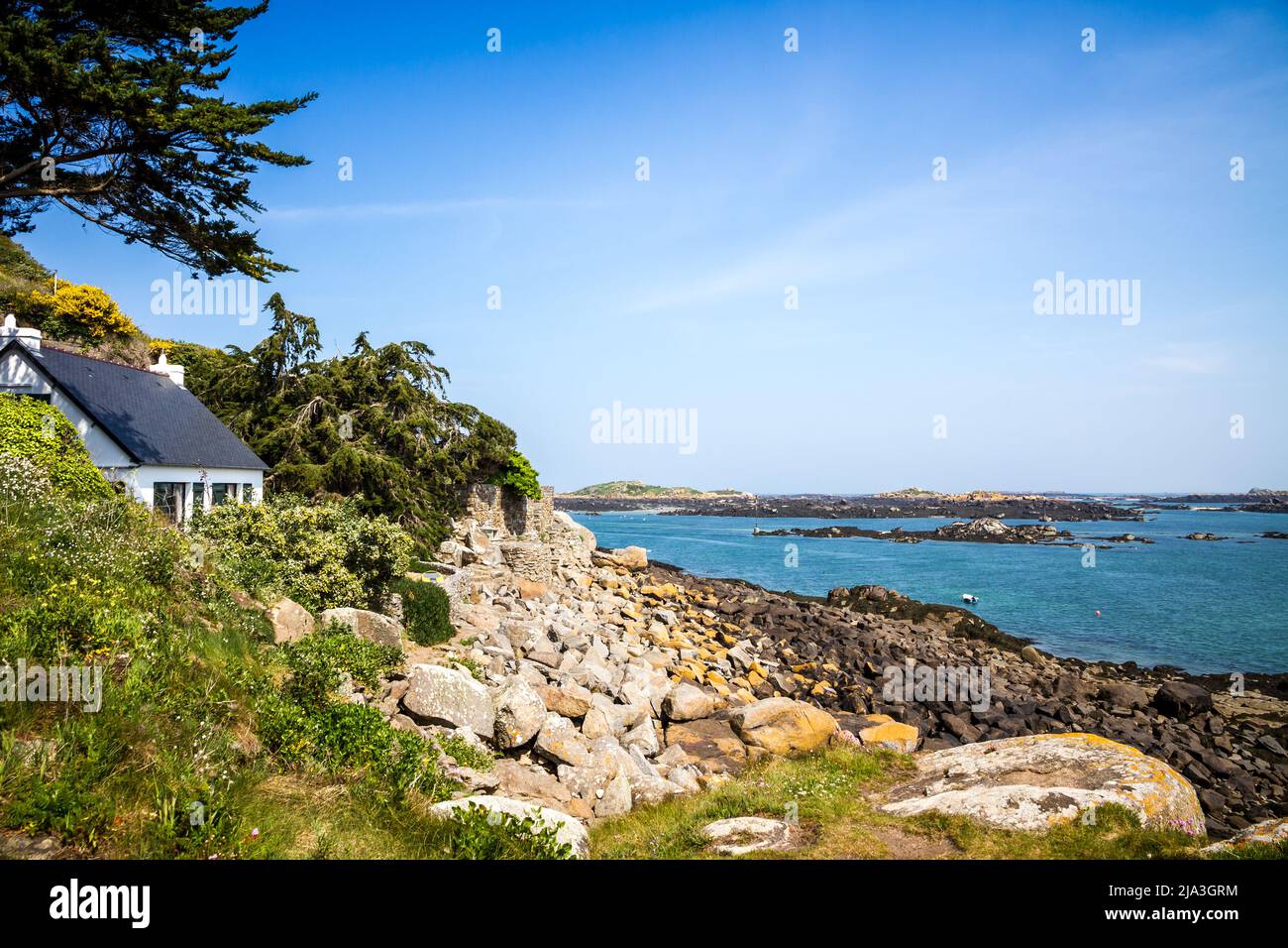 Chausey Insel Landschaft und Küste in der Bretagne, Frankreich Stockfoto