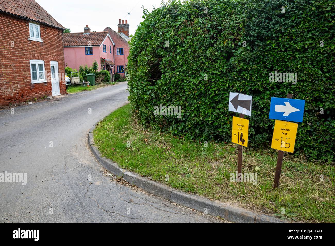 Yard Verkauf Zeichen Bawdsey Suffolk England Stockfoto
