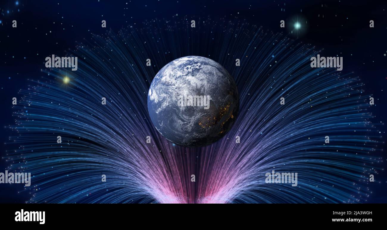 Planet Erde im All. 3D Rendern Stockfoto