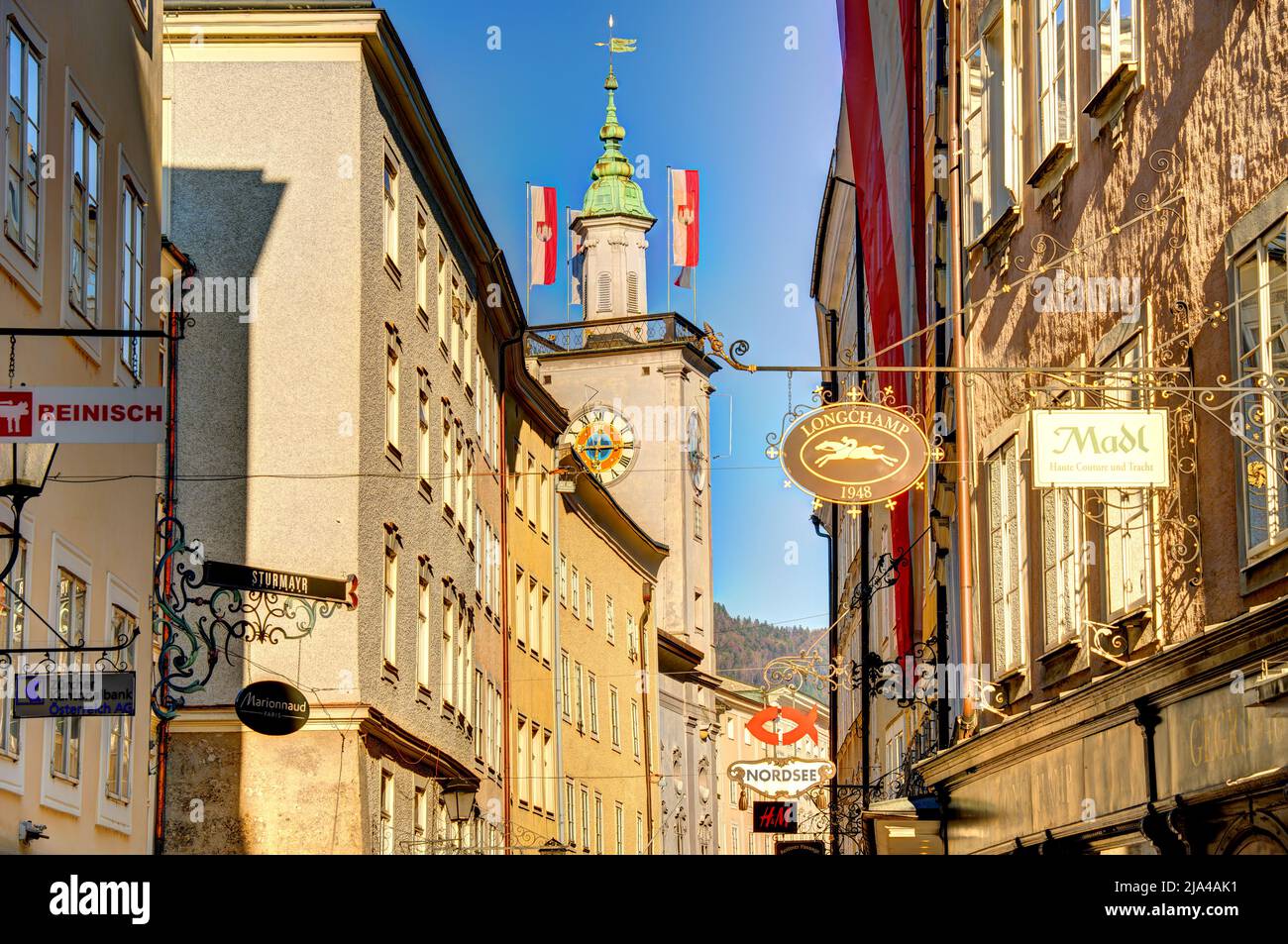 Stadtzentrum Salzburg, HDR-Bild Stockfoto