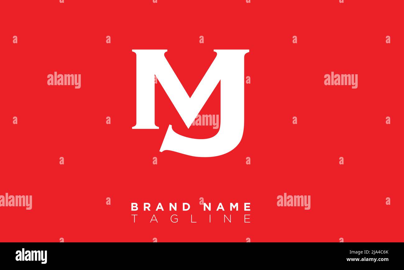 MJ Alphabet Buchstaben Initialen Monogramm Logo Stock Vektor