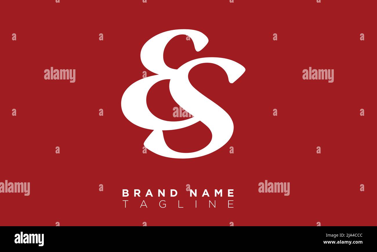 Es Alphabet Buchstaben Initialen Monogramm Logo Stock Vektor