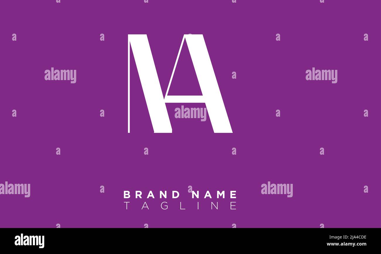 NA Alphabet Buchstaben Initialen Monogramm Logo Stock Vektor