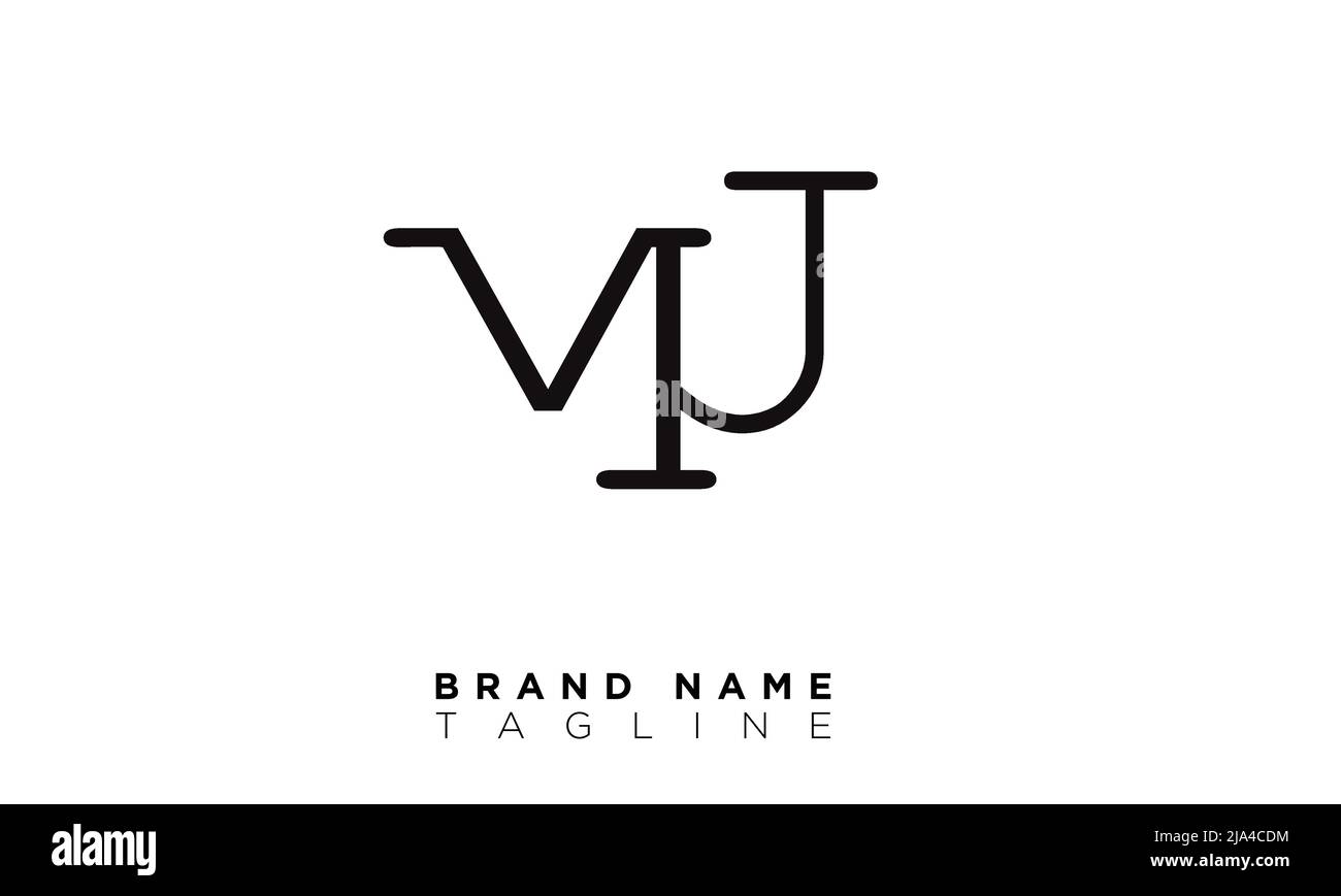 MJ Alphabet Buchstaben Initialen Monogramm Logo Stock Vektor