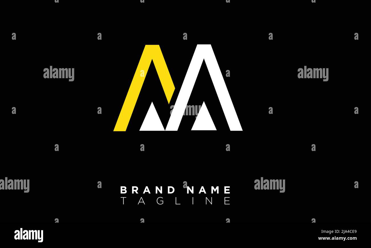 AM Alphabet Buchstaben Initialen Monogramm Logo Stock Vektor