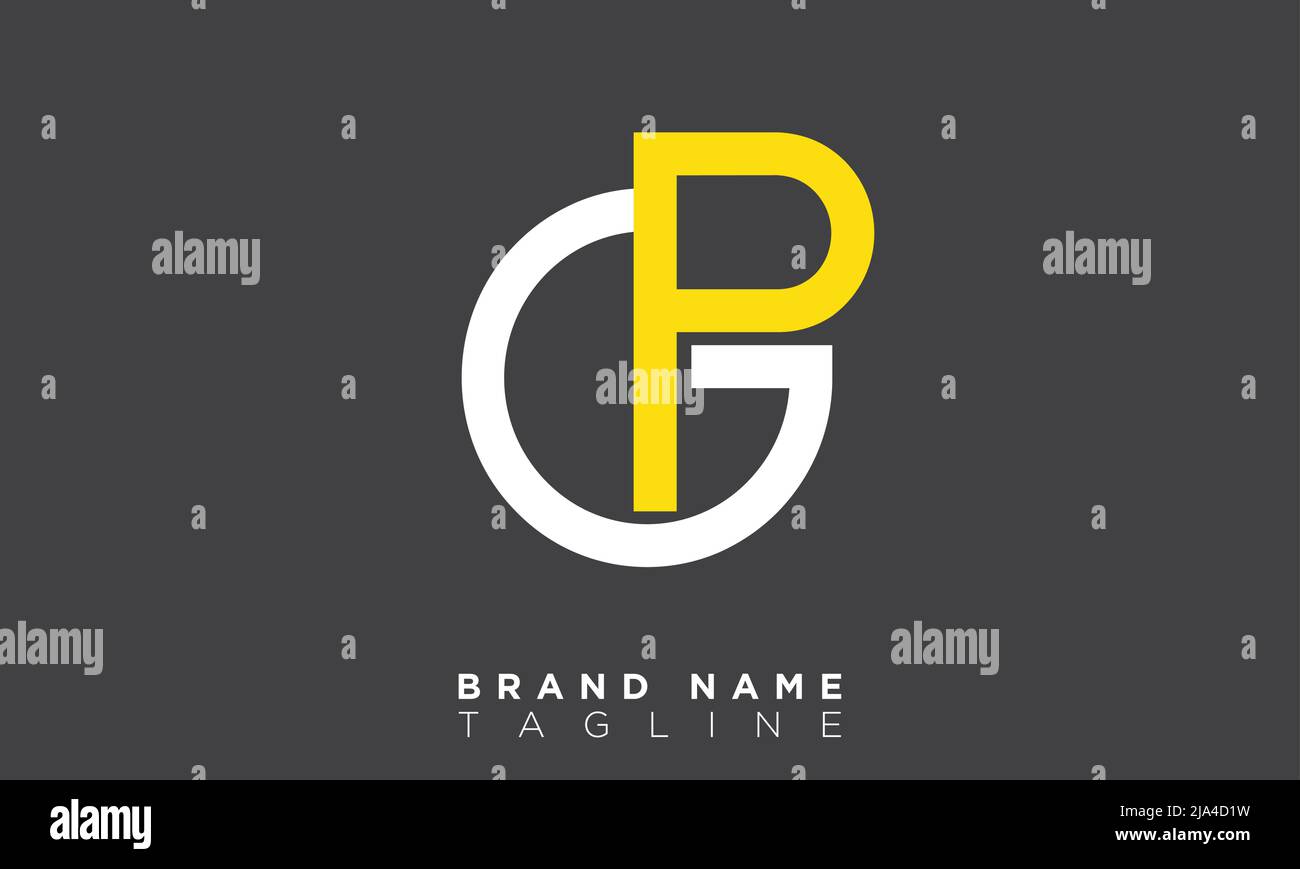 GP Alphabet Buchstaben Initialen Monogramm Logo Stock Vektor