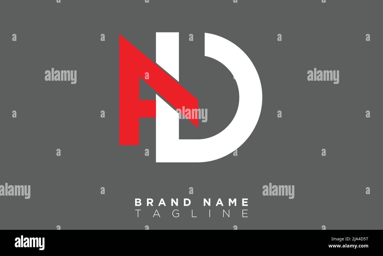 AD Alphabet Buchstaben Initialen Monogramm Logo Stock Vektor