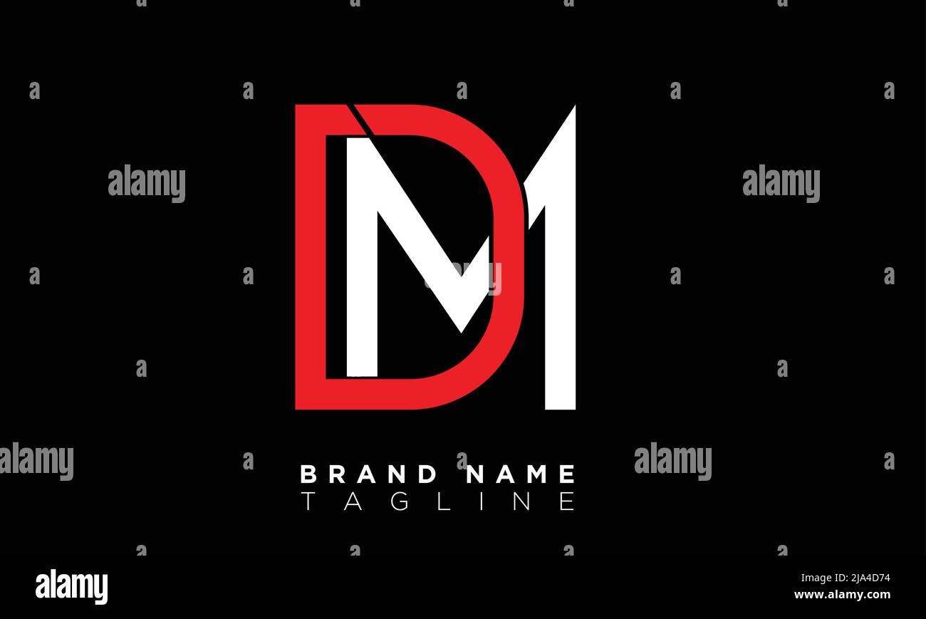 DM Alphabet Buchstaben Initialen Monogramm Logo Stock Vektor