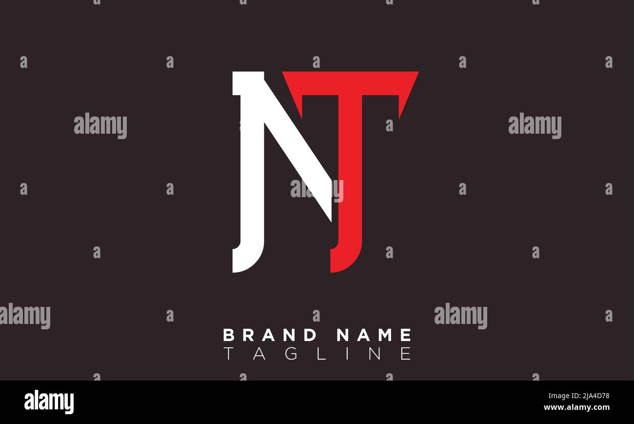 NT Alphabet Buchstaben Initialen Monogramm Logo Stock Vektor