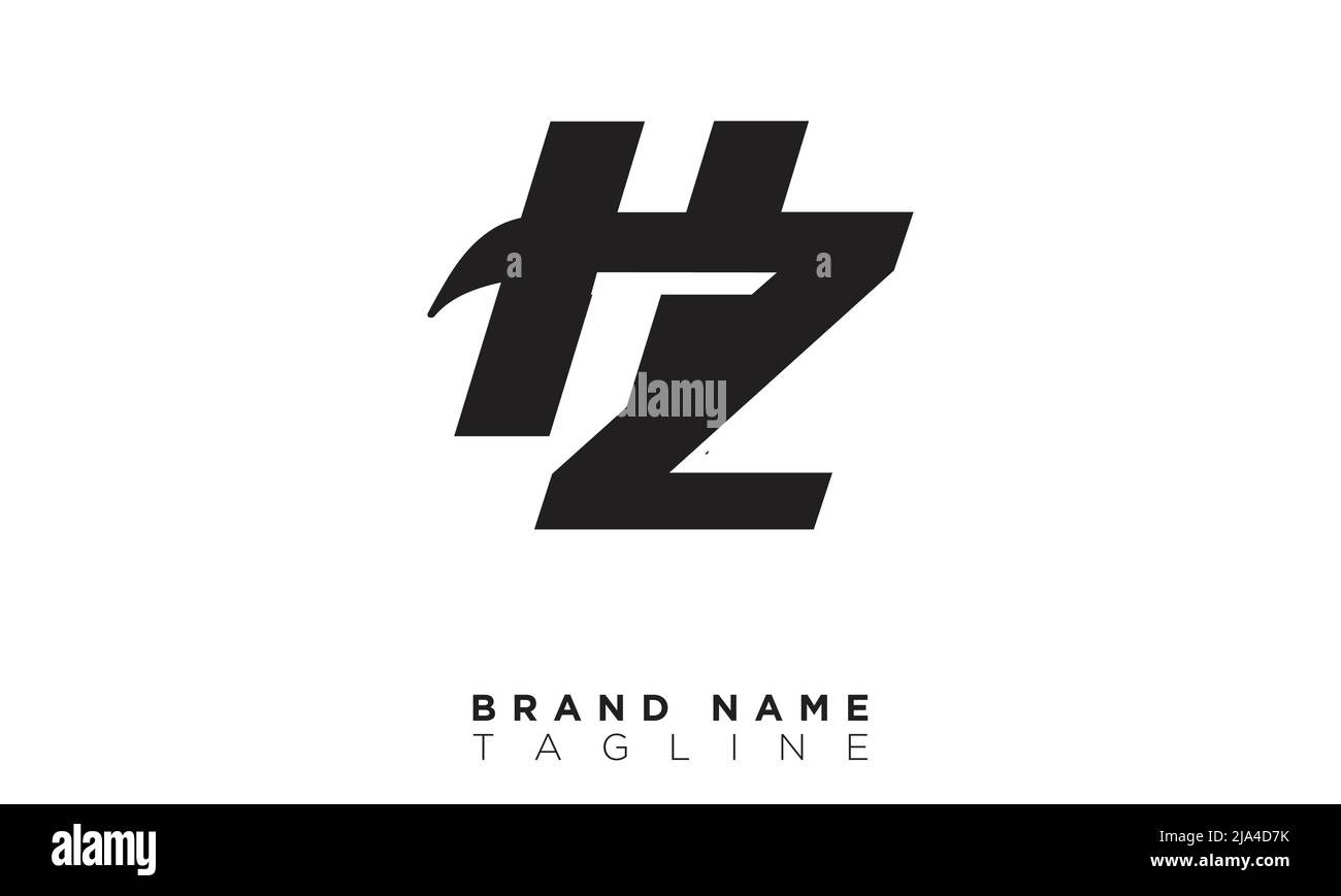 HZ Alphabet Buchstaben Initialen Monogramm Logo Stock Vektor