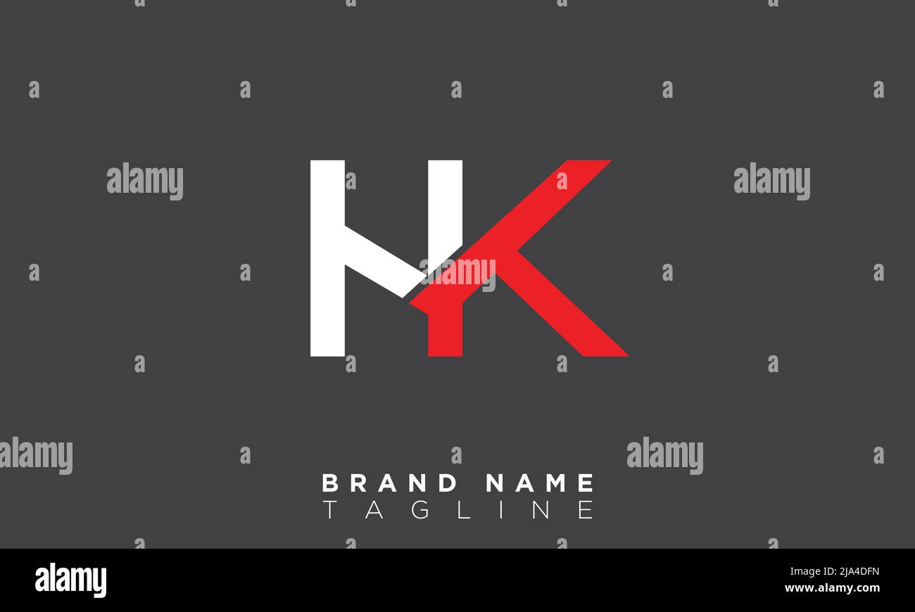 HK Alphabet Buchstaben Initialen Monogramm Logo KH, H und K Stock Vektor