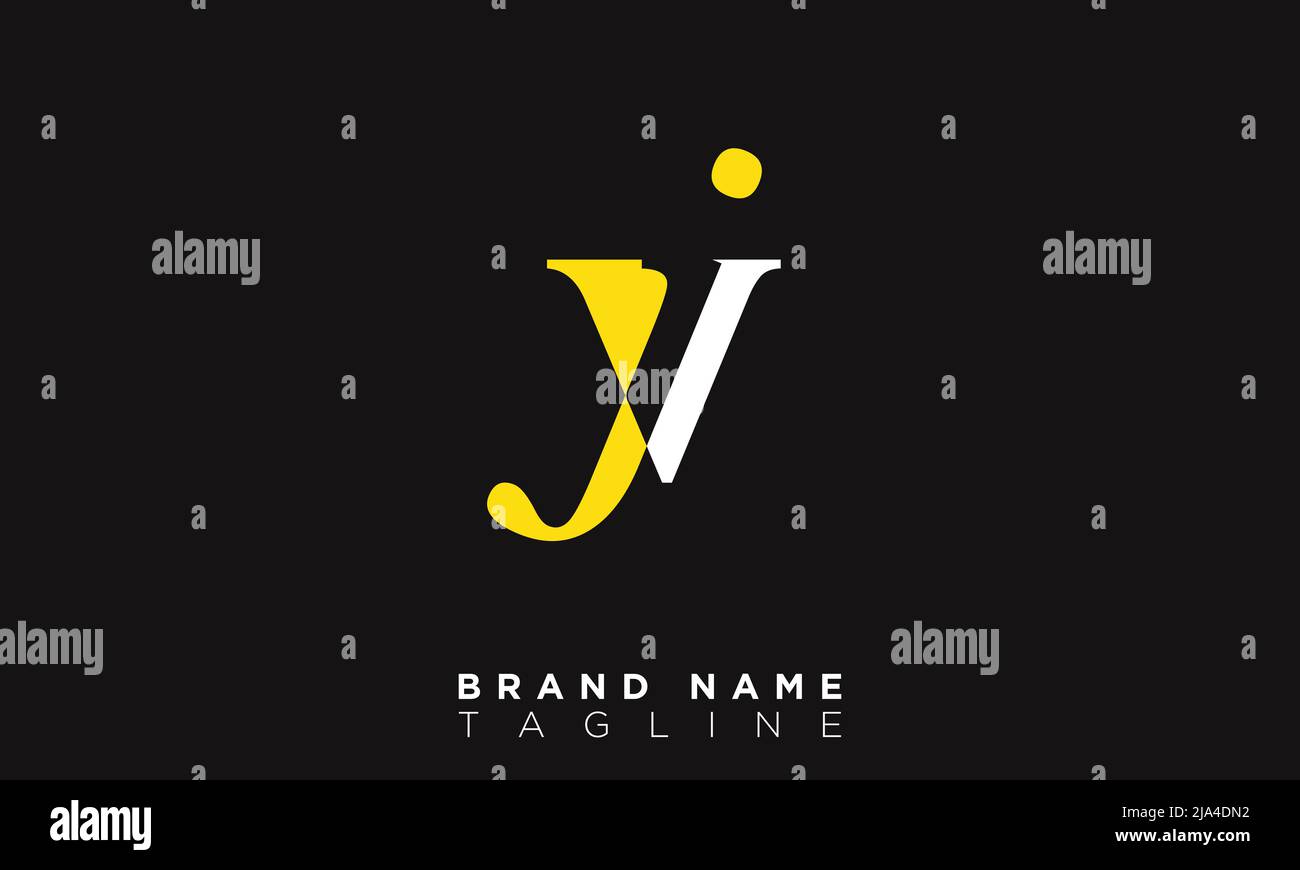 Buchstabenbuchstaben Initialen Monogramm Logo JV, VJ, J und V Stock Vektor