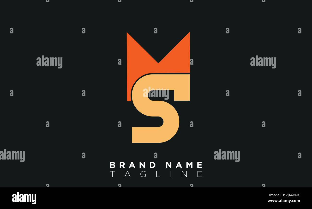 Buchstabenbuchstaben Initialen Monogramm-Logo MS, SM, M und S Stock Vektor
