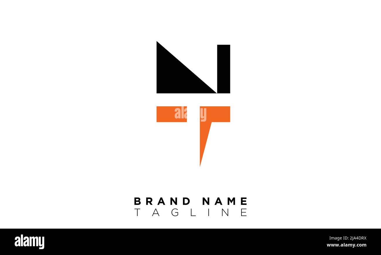 Buchstabenbuchstaben Initialen Monogramm-Logo NT, TN, N und T Stock Vektor
