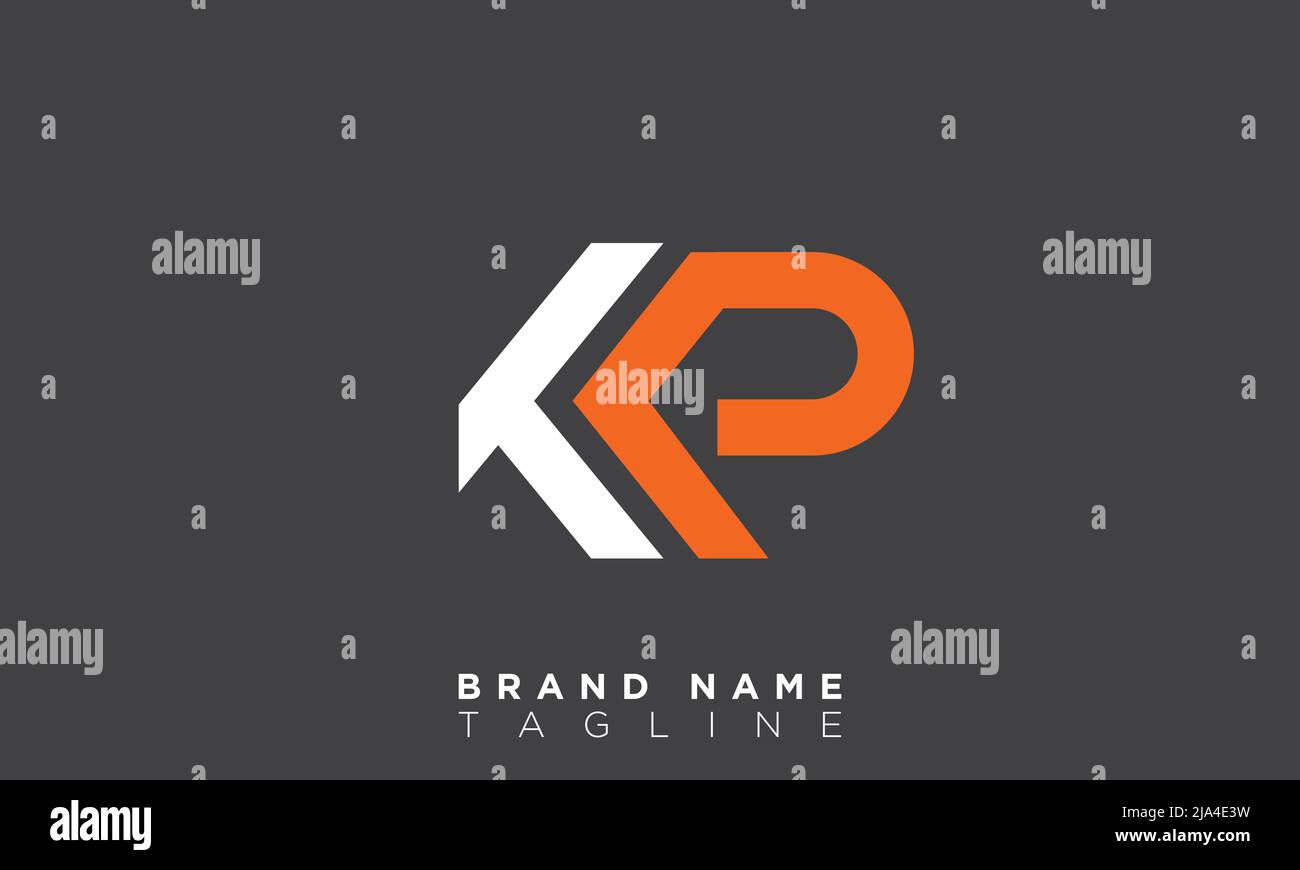 Buchstabenbuchstaben Initialen Monogramm Logo KP, PK, K und P Stock Vektor