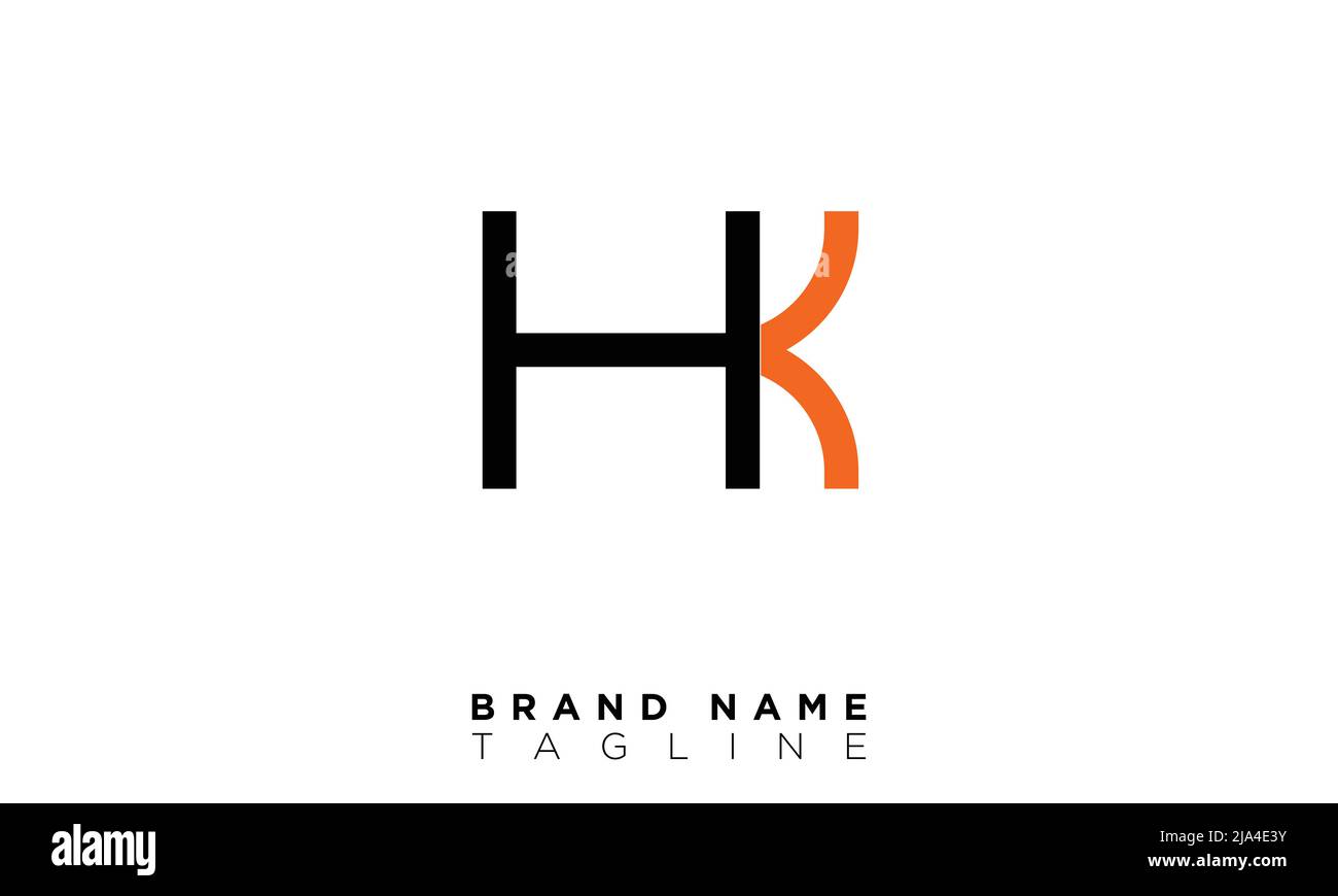 Buchstabenbuchstaben Initialen Monogramm-Logo HK, KH, H und K Stock Vektor