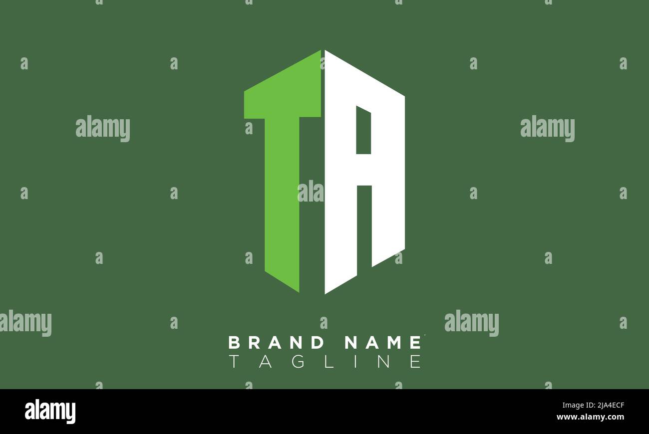 Buchstabenbuchstaben Initialen Monogramm-Logo TA, AT, T und A Stock Vektor