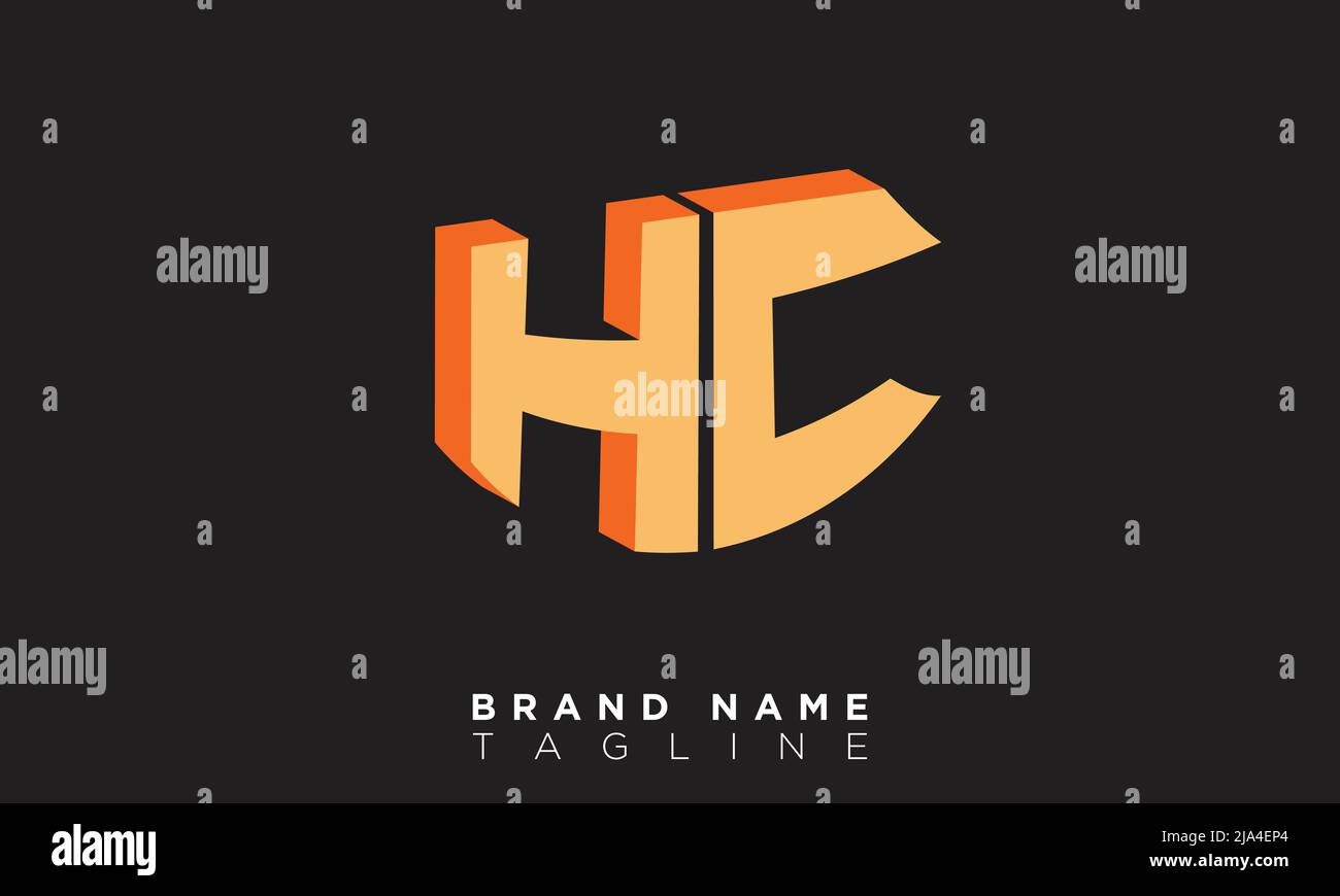 Buchstabenbuchstaben Initialen Monogramm-Logo HC, CH, H und C Stock Vektor