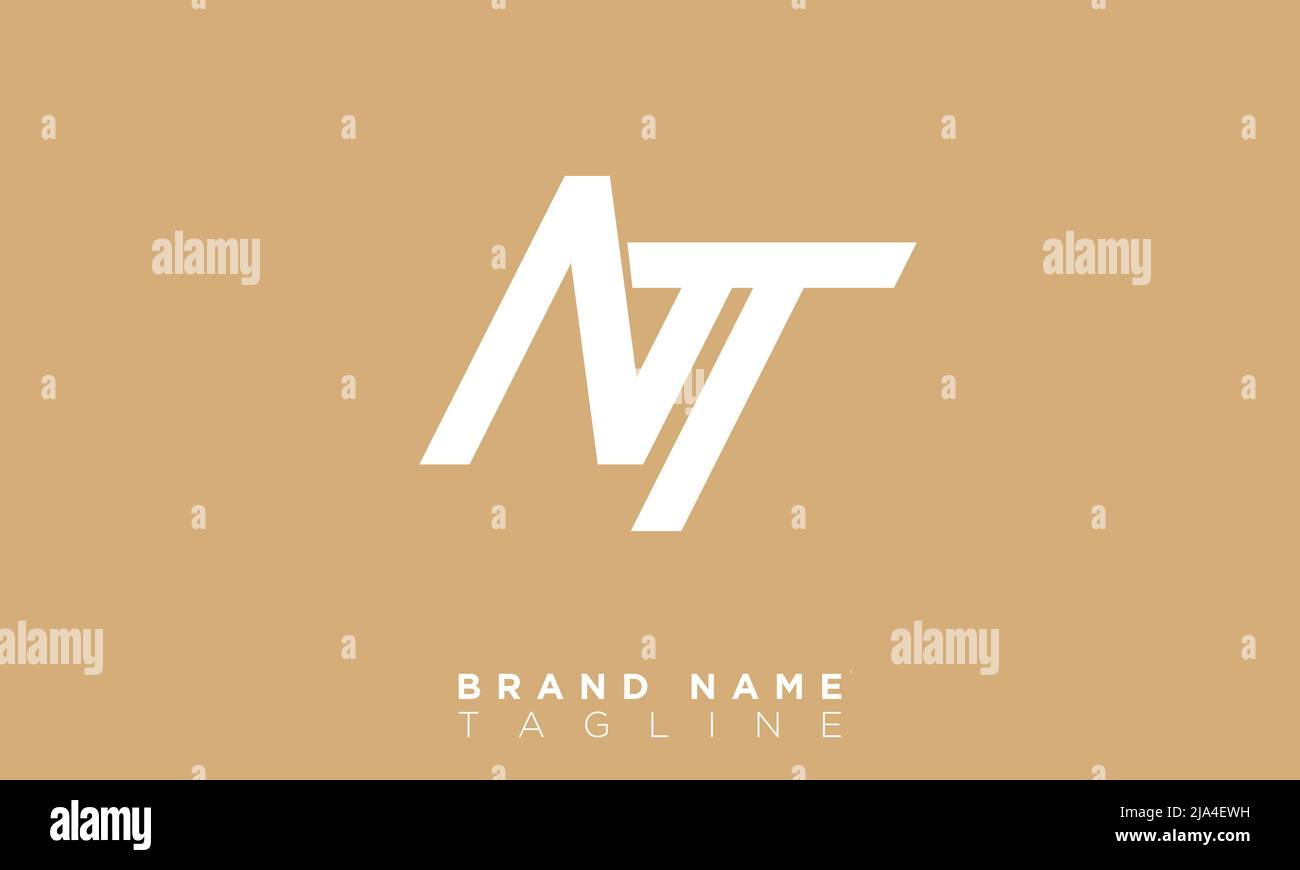Buchstabenbuchstaben Initialen Monogramm-Logo NT, TN, N und T Stock Vektor