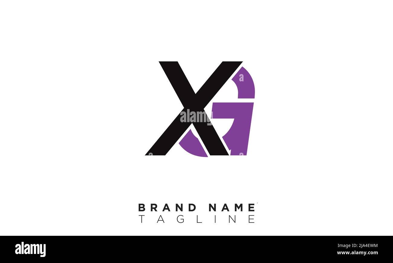 Buchstabenbuchstaben Initialen Monogramm Logo XG, GX, X und G Stock Vektor