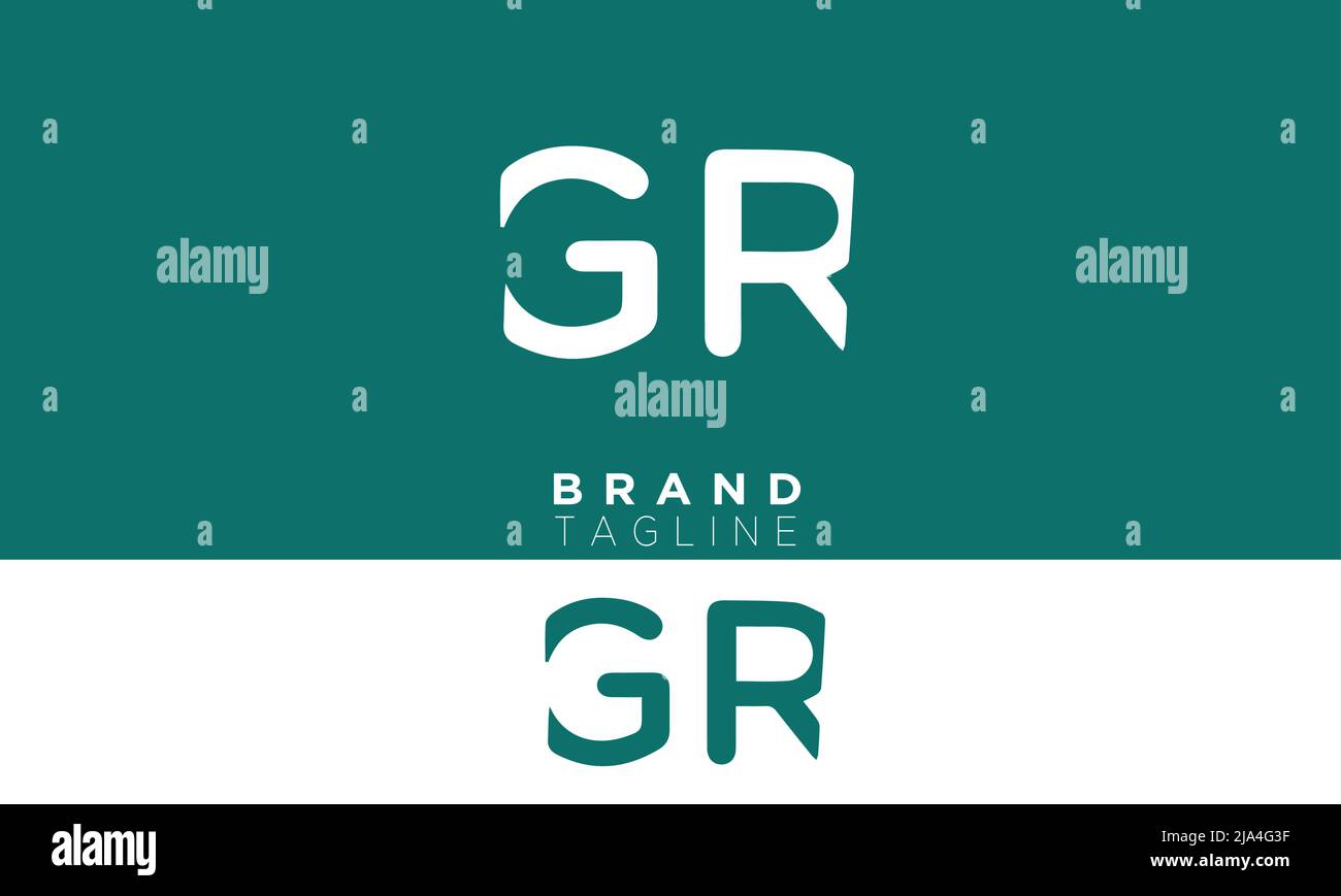 Buchstabenbuchstaben Initialen Monogramm-Logo GR, RG, G und R Stock Vektor