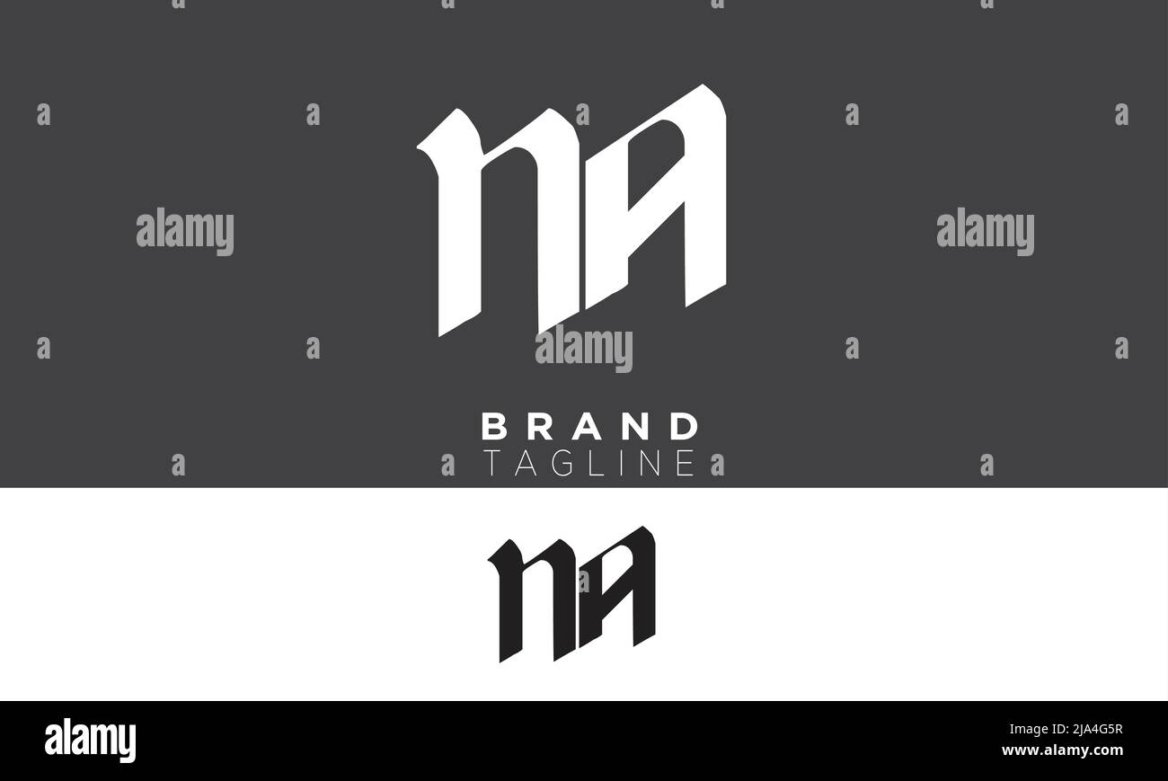 NA Alphabet Buchstaben Initialen Monogramm Logo AN, N und A Stock Vektor