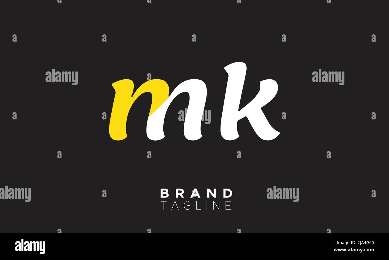 MK Alphabet Buchstaben Initialen Monogramm Logo KM, M und K Stock Vektor