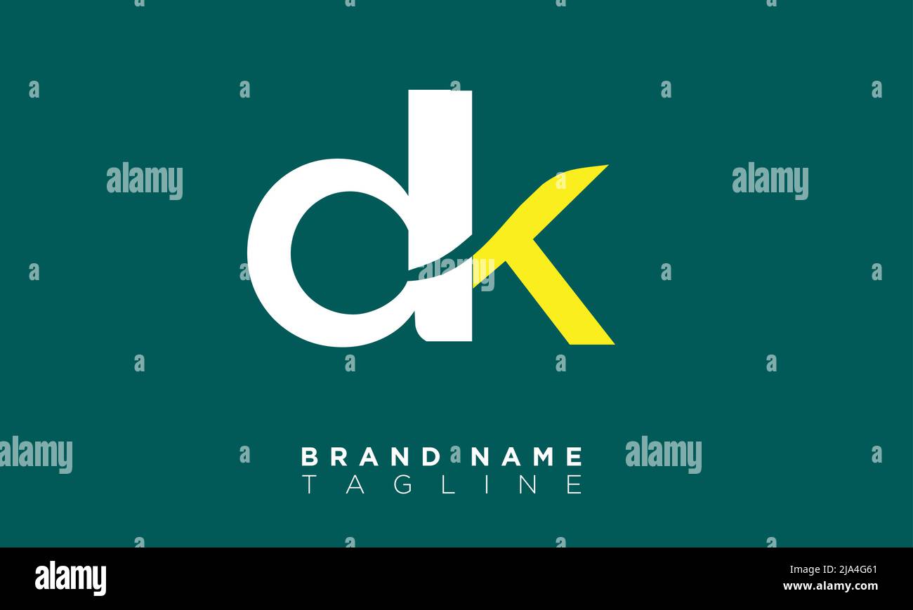 DK Alphabet Buchstaben Initialen Monogramm Logo DK, D und K Stock Vektor