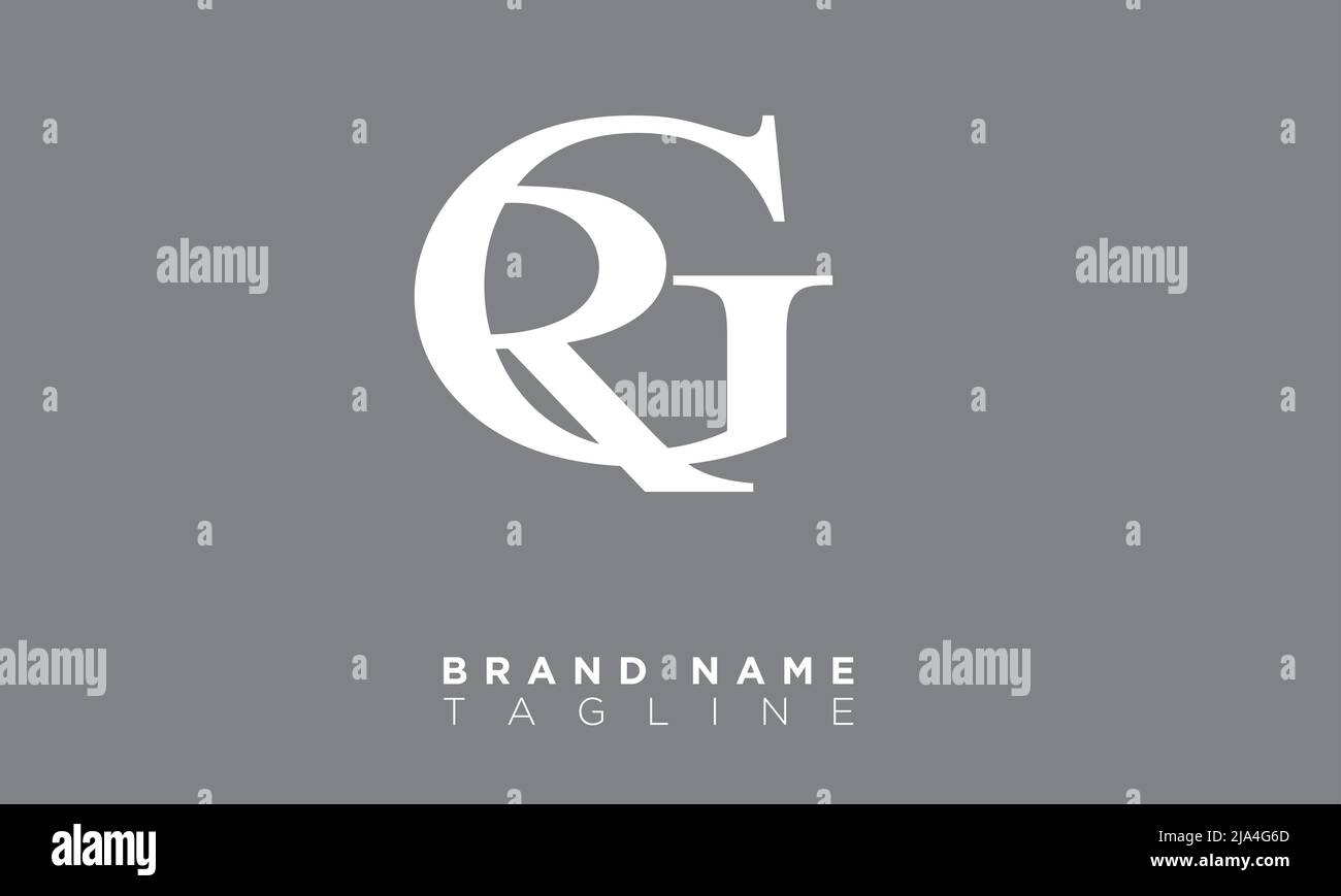 GR Buchstaben Initialen Monogramm Logo RG, G und R Stock Vektor