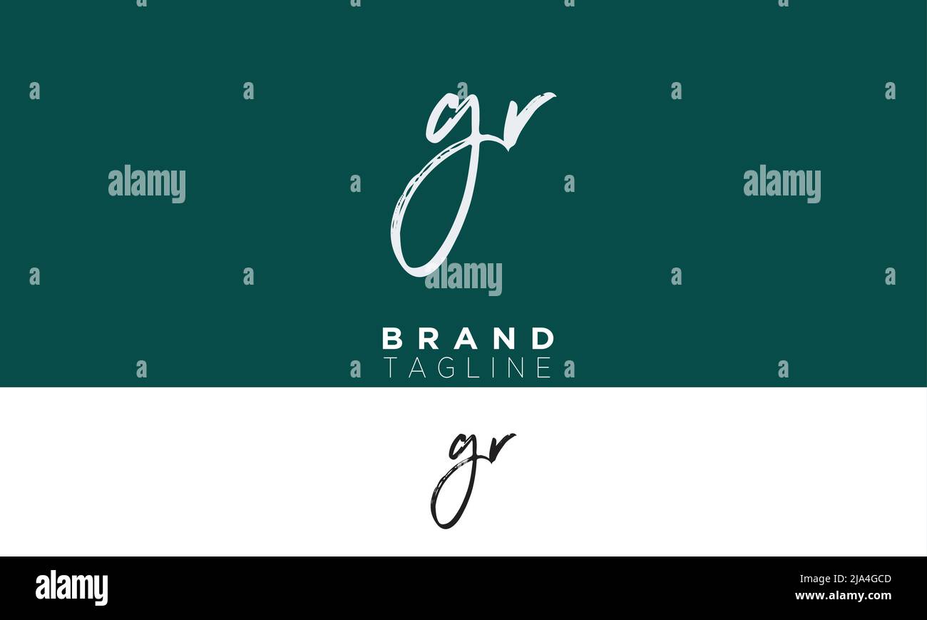 GR Buchstaben Initialen Monogramm Logo RG, G und R Stock Vektor
