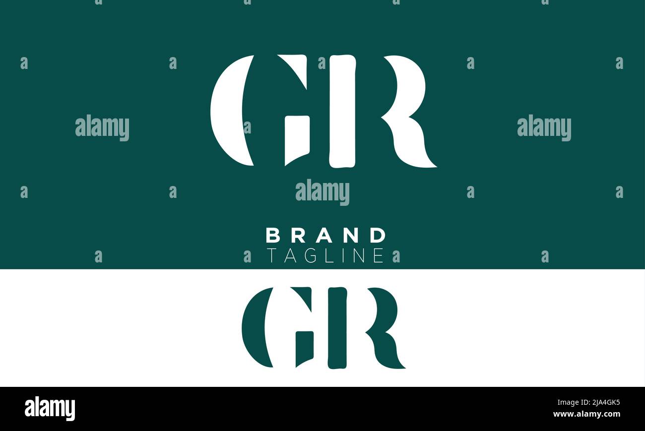 Buchstabenbuchstaben Initialen Monogramm-Logo GR, RG, G und R Stock Vektor