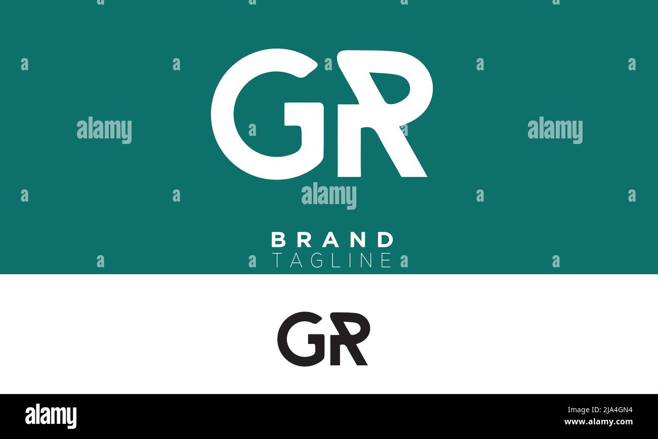 Buchstabenbuchstaben Initialen Monogramm-Logo GR, RG, G und R Stock Vektor