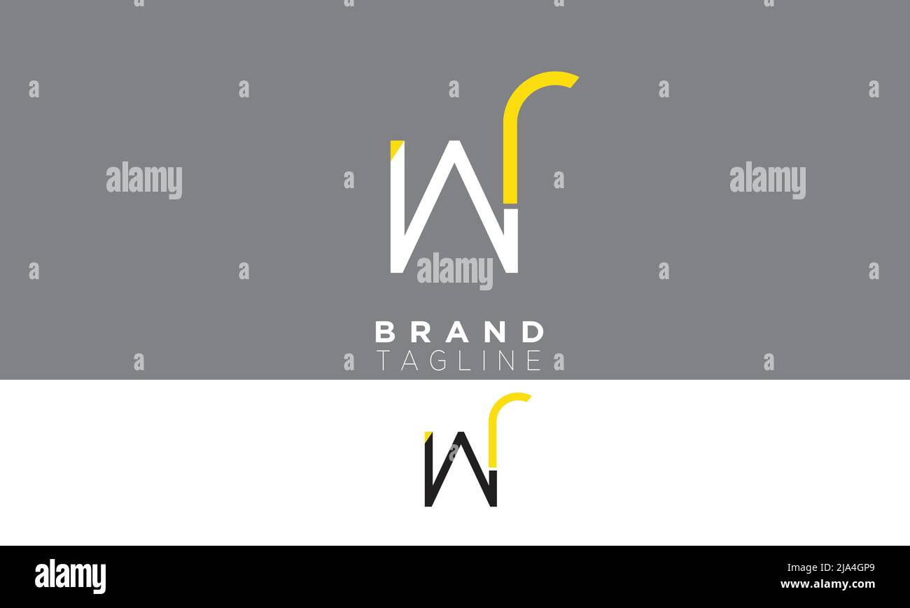 Buchstabenbuchstaben Initialen Monogramm Logo WR, RW, W und R Stock Vektor